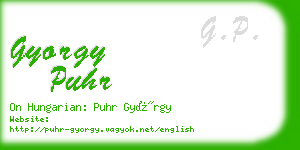 gyorgy puhr business card